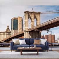 Brooklyn Bridge and City Skyline Wallpaper Mural 4