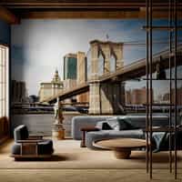 Brooklyn Bridge and City Skyline Wallpaper Mural 2