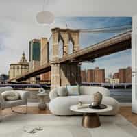 Brooklyn Bridge and City Skyline Wallpaper Mural 3