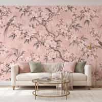 Pink Chinoiserie Blossom Wallpaper Mural 5