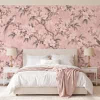 Pink Chinoiserie Blossom Wallpaper Mural 6