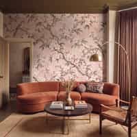 Pink Chinoiserie Blossom Wallpaper Mural 2