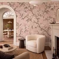 Pink Chinoiserie Blossom Wallpaper Mural 3