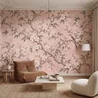 Pink Chinoiserie Blossom Wallpaper Mural 7
