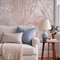 Blush Pink Tropical Leaf Wallpaper Mural 5