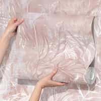 Blush Pink Tropical Leaf Wallpaper Mural 9