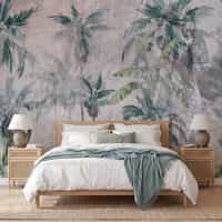 Teal Green Palm Tree Wallpaper Mural 3