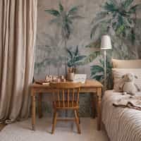 Teal Green Palm Tree Wallpaper Mural 1