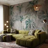 Teal Green Palm Tree Wallpaper Mural 10