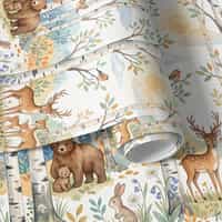 Woodland Animals Birch Forest Wallpaper Mural 5