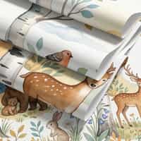 Woodland Animals Birch Forest Wallpaper Mural 6