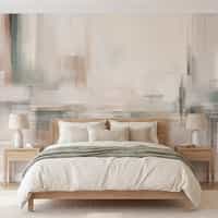 Cream and Sage Abstract Wallpaper Mural 1