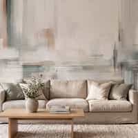 Cream and Sage Abstract Wallpaper Mural 2