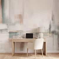 Cream and Sage Abstract Wallpaper Mural 3