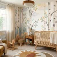 Watercolor Birch Forest Wallpaper Mural 5