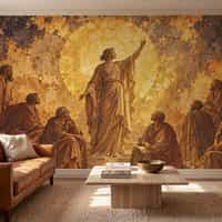 Renaissance Wallpaper Mural with Golden Halo 1