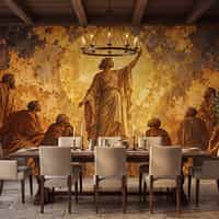 Renaissance Wallpaper Mural with Golden Halo 3