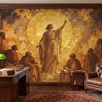 Renaissance Wallpaper Mural with Golden Halo 4