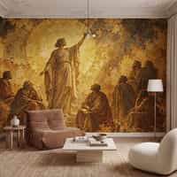 Renaissance Wallpaper Mural with Golden Halo 5
