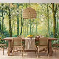 Nature Wallpaper Mural with Sunlit Forest Trees 3