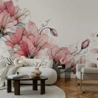 Blush Sweet Pea Wallpaper Mural 4