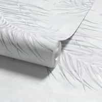 Pale Grey Palm Leaf Wallpaper Mural 9