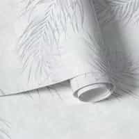 Pale Grey Palm Leaf Wallpaper Mural 8
