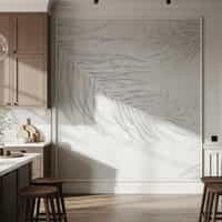 Pale Grey Palm Leaf Wallpaper Mural 5