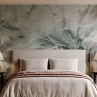 Nature Wallpaper Mural with Sage Botanical Leaves 3