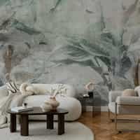 Nature Wallpaper Mural with Sage Botanical Leaves 5