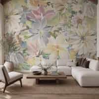 Pastel Floral Wallpaper Mural 2