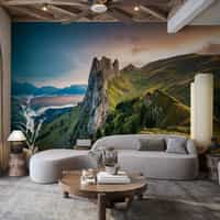 Alpine Mountain Wallpaper Mural at Sunrise 2