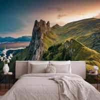 Alpine Mountain Wallpaper Mural at Sunrise 3