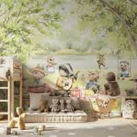 Woodland Animal Picnic Wallpaper 2