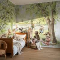 Woodland Animal Picnic Wallpaper 4