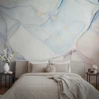 Blue Grey Marble Wallpaper Mural 1