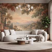 Classical Landscape Wallpaper Mural with Roman Arches 1