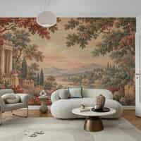 Classical Landscape Wallpaper Mural with Roman Arches 2