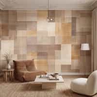 Geometric Beige Wallpaper Mural 1