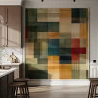Modern Wallpaper Mural with Woven Geometric Blocks 5