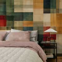 Modern Wallpaper Mural with Woven Geometric Blocks 3