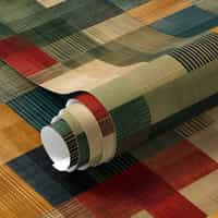 Modern Wallpaper Mural with Woven Geometric Blocks 7