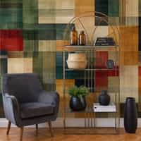 Modern Wallpaper Mural with Woven Geometric Blocks 4