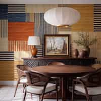 Wallpaper Retro Style Geometric Textile Wallpaper Mural 4