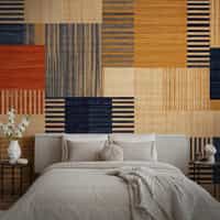 Wallpaper Retro Style Geometric Textile Wallpaper Mural 3