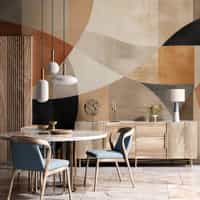 Terracotta Geometric Wallpaper Mural 2