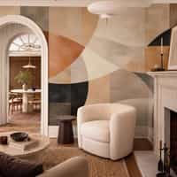 Terracotta Geometric Wallpaper Mural 4