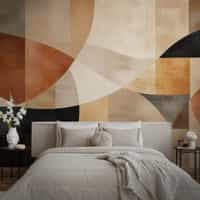 Terracotta Geometric Wallpaper Mural 7