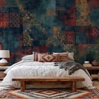 Distressed Decorative Tile Wallpaper Mural 1