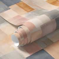 Textured Geometric Wallpaper in Blush and Ochre 8